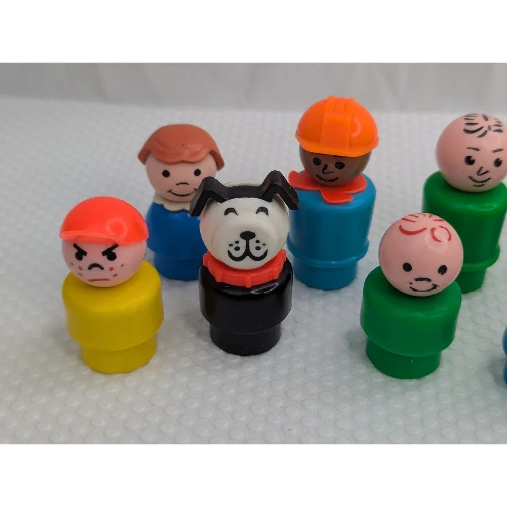 Fisher‎ Price Little People Plastic Head Body Lot of 10 Freckle Boy Car
